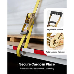 VEVOR Ratchet Tie Down Straps (10PK), 10000 lb Break Strength, Endless Ratchet with 10 Premium 2" x 30' Tie Downs Heavy