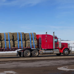 VEVOR Winch Straps, 4" x 30', 6000 lbs Load Capacity, 18000 lbs Breaking Strength, Truck Straps with Flat Hook, Flatbed