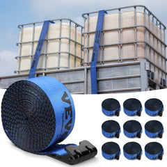 VEVOR Winch Straps, 4" x 30', 6000 lbs Load Capacity, 18000 lbs Breaking Strength, Truck Straps with Flat Hook, Flatbed