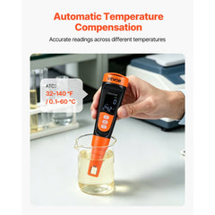 VEVOR TDS Meter, 0-9990 ppm Measuring Range, EC (Conductivity) /TDS (ppm) Multi-Parameter Measurement, Digital Water
