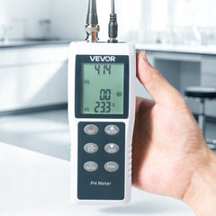 VEVOR pH Meter, 0-14 pH Range, IP68 Waterproof Probe, 3-Point Auto Calibration, Portable Tester Kit with Calibration