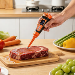 VEVOR Food pH Meter, 0-14 pH Range, IP68 Waterproof Probe, Pocket Tester Kit with Automatic Temperature Compensation