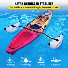 VEVOR Kayak Outrigger Stabilizers, 2 PCS, PVC Inflatable Outrigger Float with Sidekick Arms Rod, Standing Float