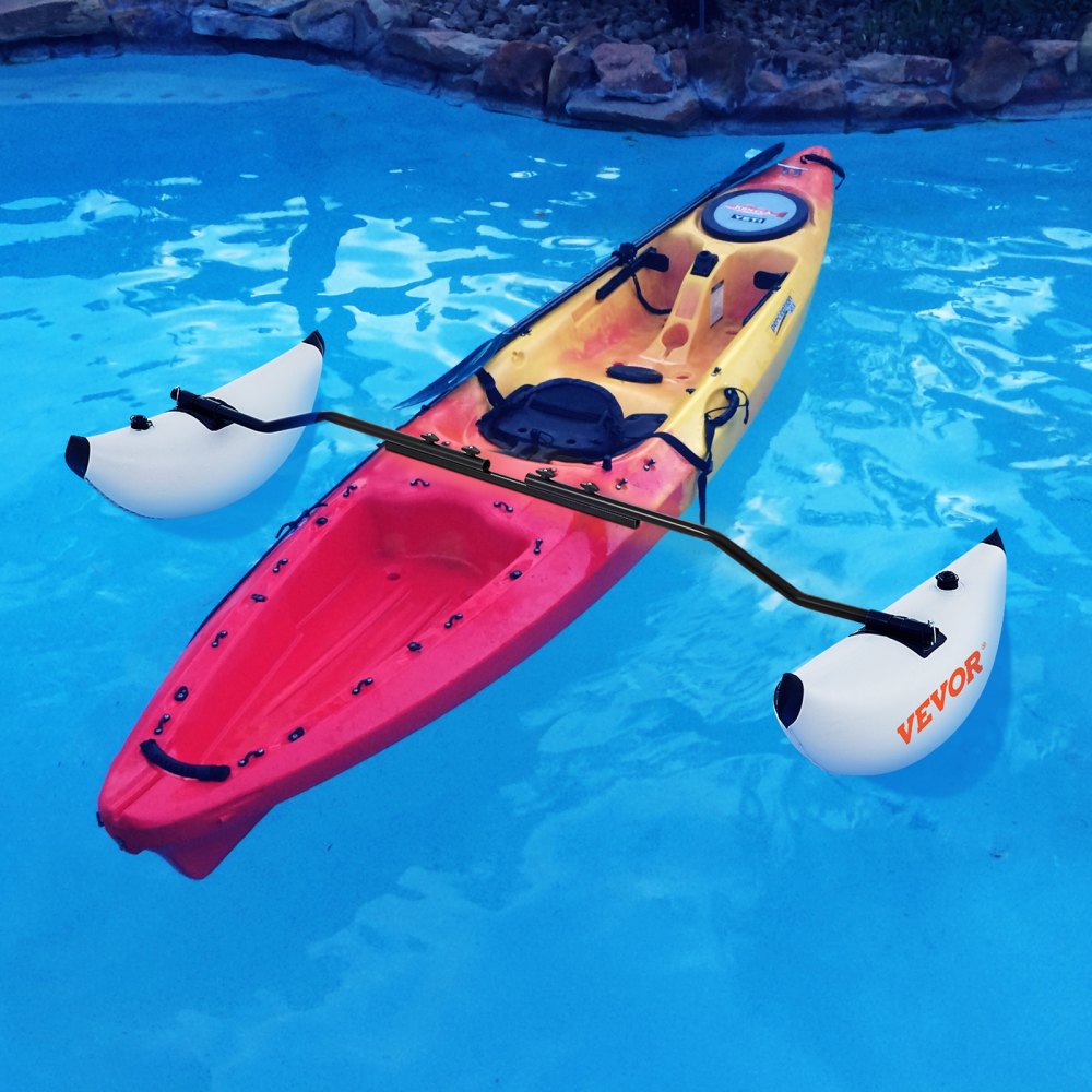 VEVOR Kayak Outrigger Stabilizers, 2 PCS, PVC Inflatable Outrigger Float with Sidekick Arms Rod, Standing Float