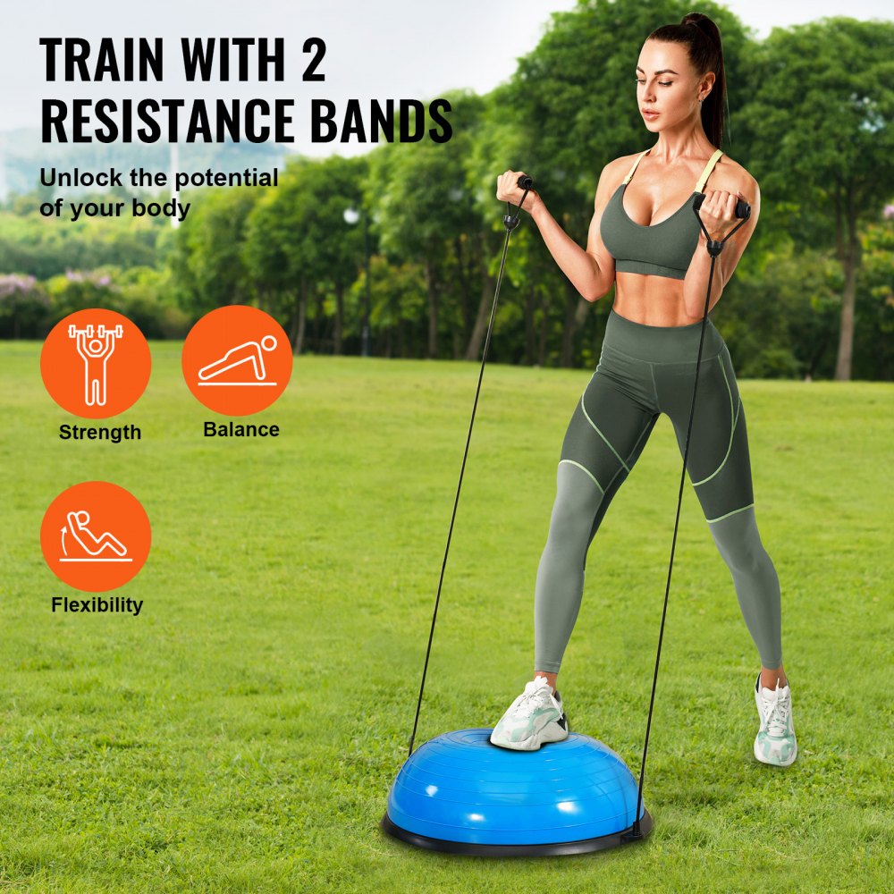 VEVOR Half Exercise Ball Trainer, 23 inch Balance Ball Trainer, 660lbs Capacity Stability Ball, Yoga Ball with