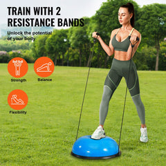 VEVOR Half Exercise Ball Trainer, 23 inch Balance Ball Trainer, 660lbs Capacity Stability Ball, Yoga Ball with