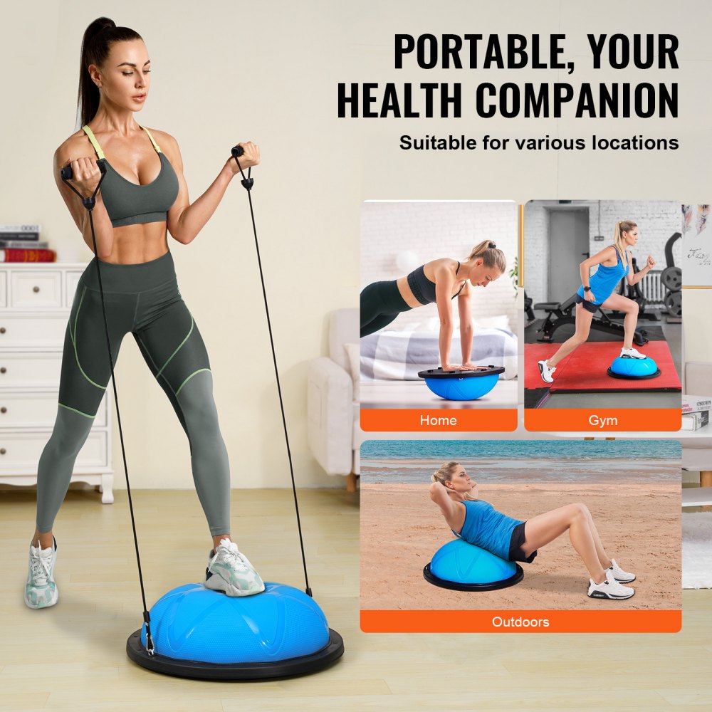 VEVOR Half Exercise Ball Trainer, 23 inch Balance Ball Trainer, 660 lbs Capacity Stability Ball, Yoga Ball with