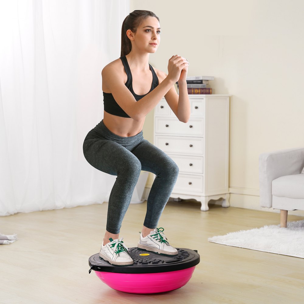 VEVOR Half Exercise Ball Trainer, 26 inch Balance Ball Trainer, 1500lbs Capacity Stability Ball, Yoga Ball with