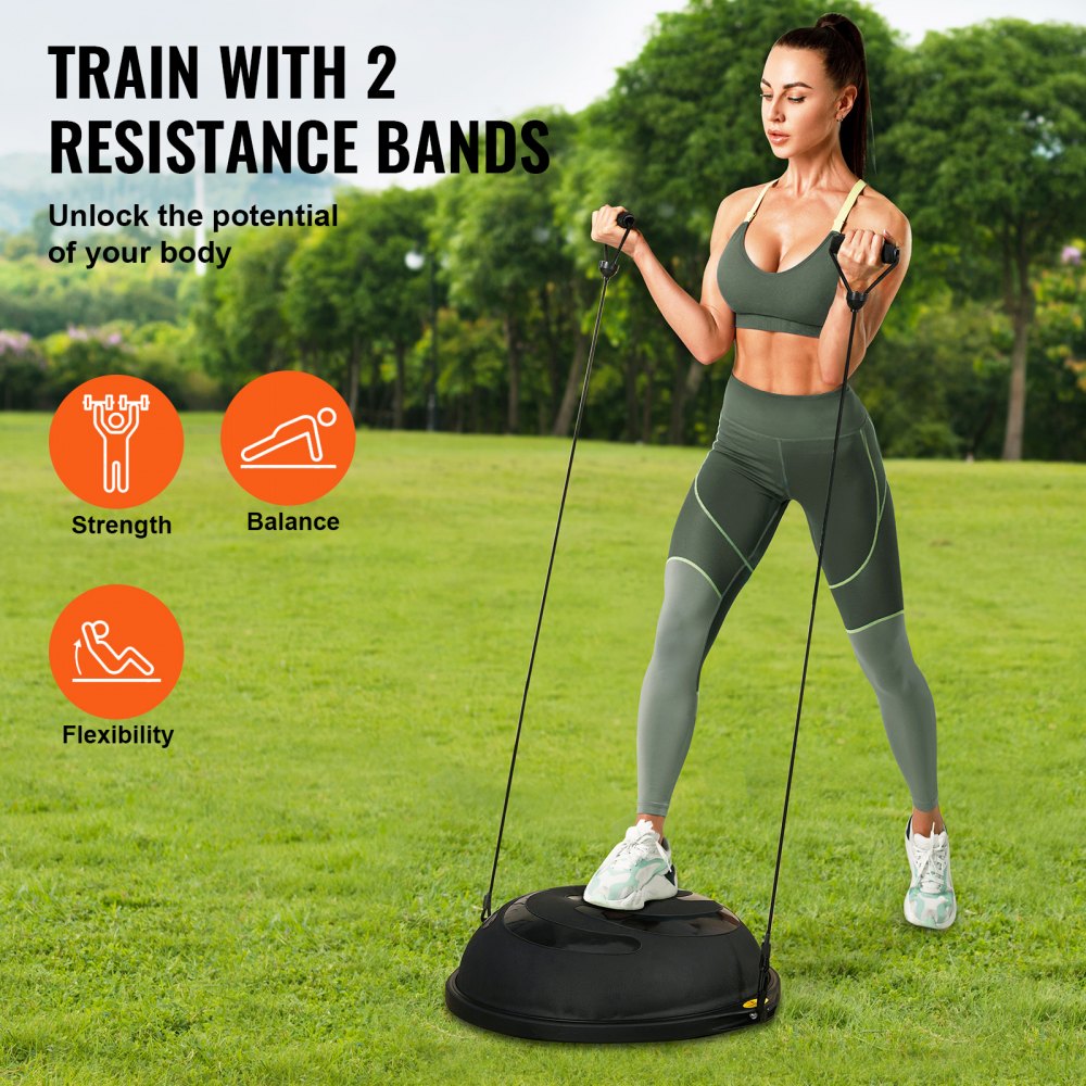 VEVOR Half Exercise Ball Trainer, 26 inch Balance Ball Trainer, 1500lbs Capacity Stability Ball, Yoga Ball with