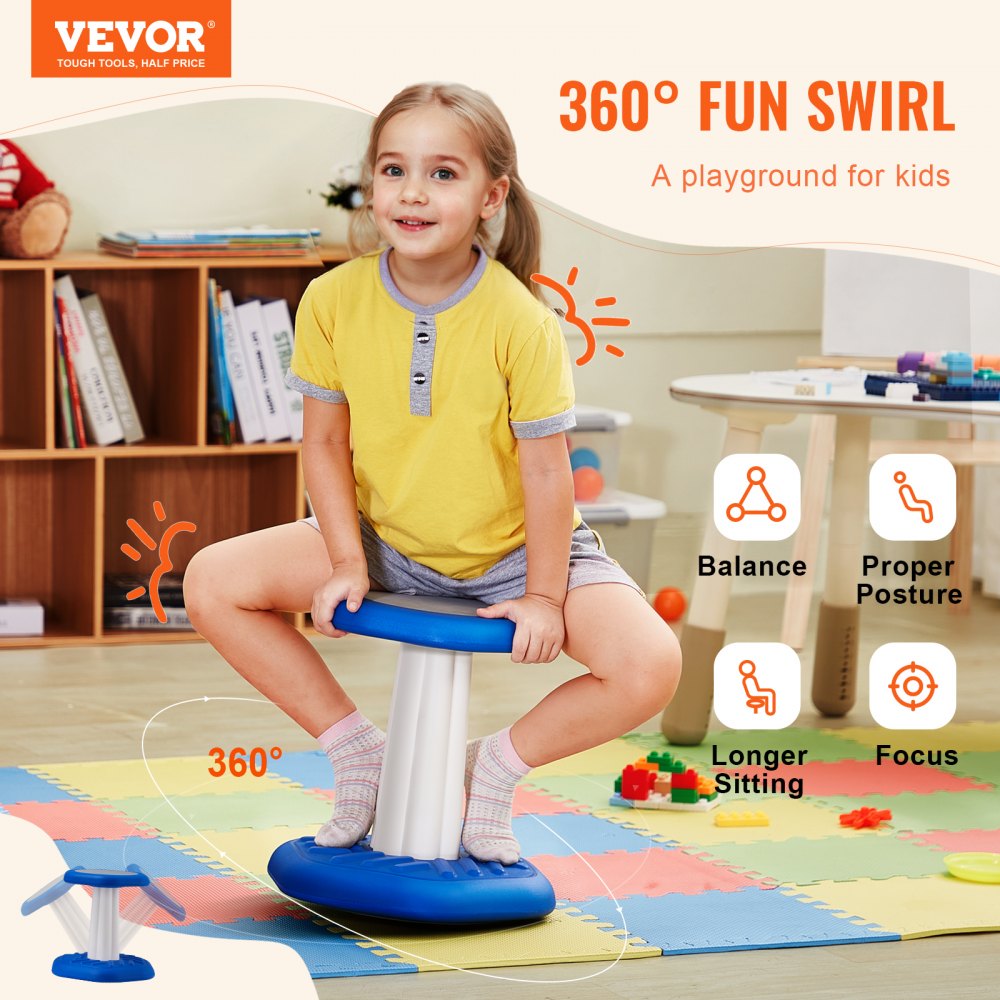 VEVOR Kids Wobble Chair, Active Chair with Sponge Cushion, Wobble Stool Improves Focus, Posture and Calm Children
