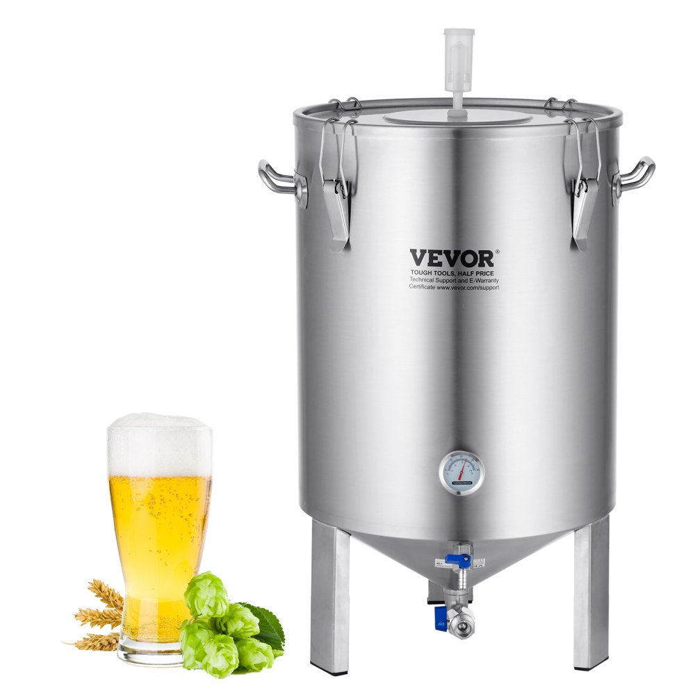 VEVOR 304 Stainless Steel Kettle, 16 GALLON Beer Brew Fermentor, Brew Bucket Fermentor for Brewing, Home Brewing