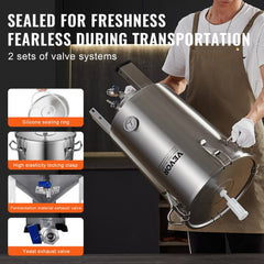 VEVOR 304 Stainless Steel Kettle, 8 GALLON Beer Brew Fermentor, Brew Bucket Fermentor for Brewing, Home Brewing