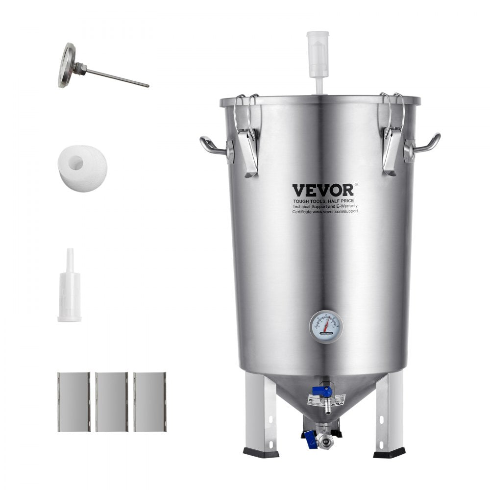 VEVOR 304 Stainless Steel Kettle, 8 GALLON Beer Brew Fermentor, Brew Bucket Fermentor for Brewing, Home Brewing
