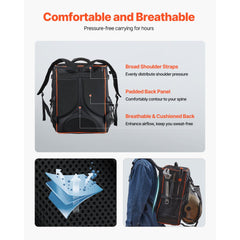 VEVOR Welding Backpack, 33L Welder Backpack with Insulated Bag & Helmet Bag, 600D Polyester Extreme Gear Pack for Tools