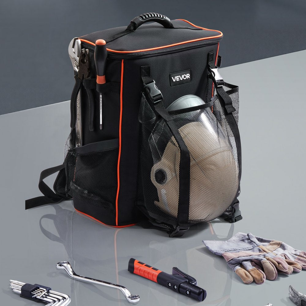 VEVOR Welding Backpack, 33L Welder Backpack with Insulated Bag & Helmet Bag, 600D Polyester Extreme Gear Pack for Tools