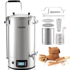 VEVOR Beer Brewing Equipment, 16 Gal/60L Beer Maker with Anti-Burn Pump and Wort Chiller,3000W All-in-One Home Brewing