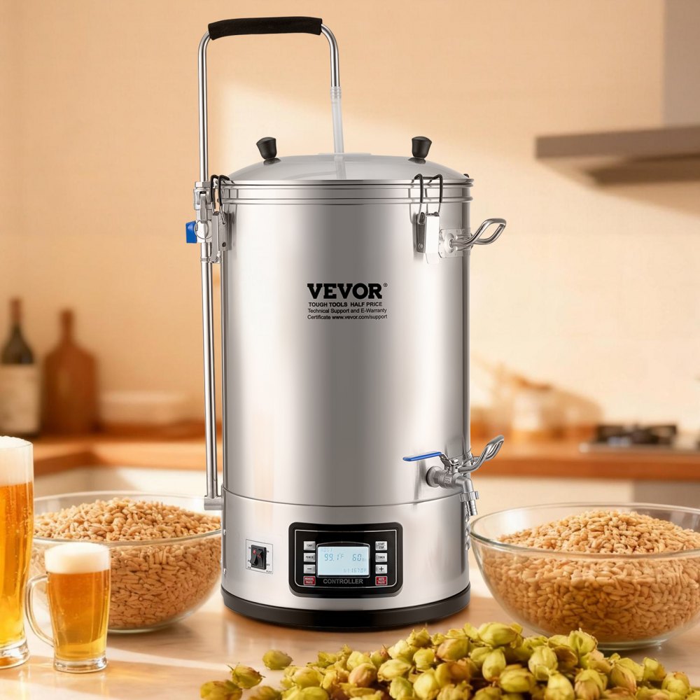 VEVOR Electric Brewing System, 8 Gal/30 L Brewing Capacity, All-in-One Home Beer Brewer with Pump, Mash Boil Device