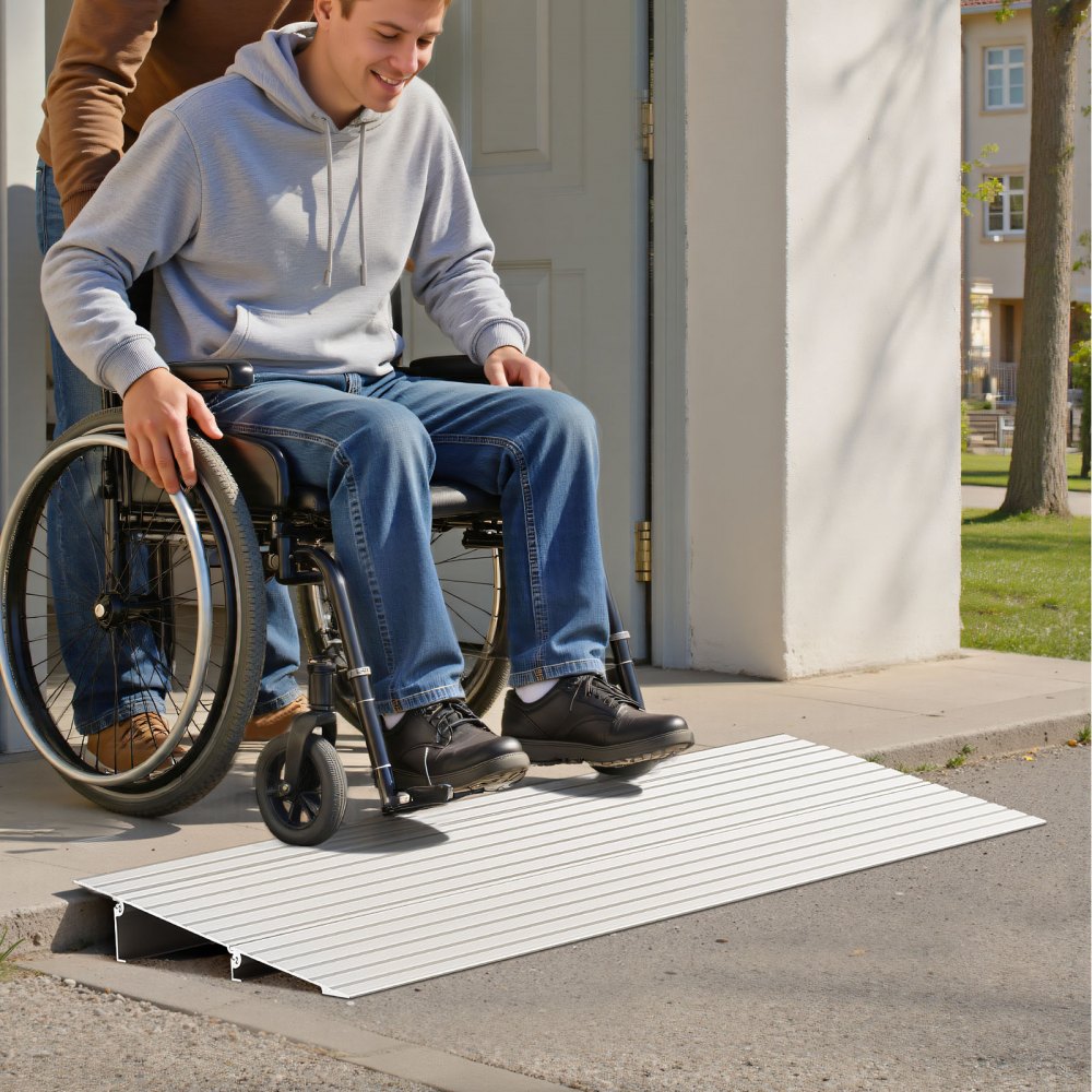 VEVOR Door Threshold Ramp, 2 inch Rise, Aluminum Alloy Threshold Ramp Rated 800 lbs Load Capacity, Handicap Ramps for