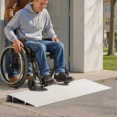 VEVOR Door Threshold Ramp, 2 inch Rise, Aluminum Alloy Threshold Ramp Rated 800 lbs Load Capacity, Handicap Ramps for