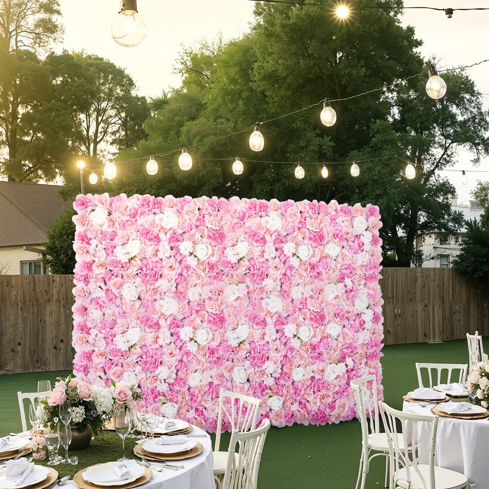 VEVOR 3D Flower Wall Panel, 12 PCS 15 x 15 inch, Artificial Floral Wall Background Mesh Backing Mat,Seamless