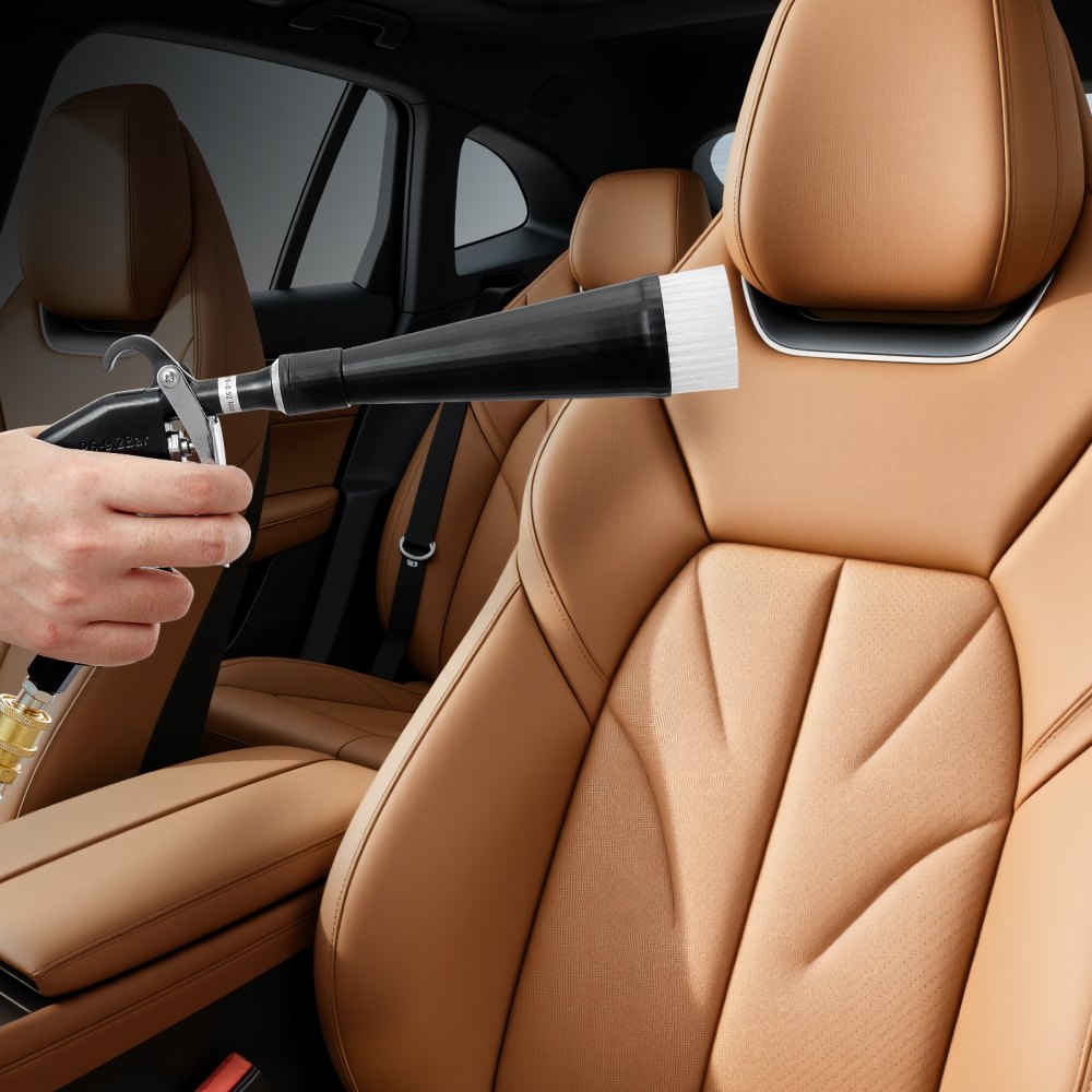 VEVOR Car Cleaning Gun, 6-9.2 Bar High-Pressure Air Blow Gun with 2 Set Nozzles, 360° Rotating Nozzle for Complete