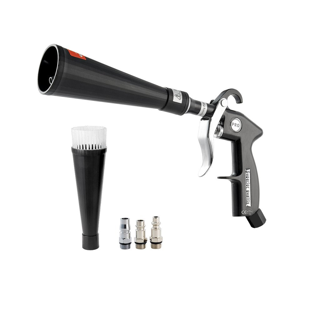 VEVOR Car Cleaning Gun, 6-9.2 Bar High-Pressure Air Blow Gun with 2 Set Nozzles, 360° Rotating Nozzle for Complete