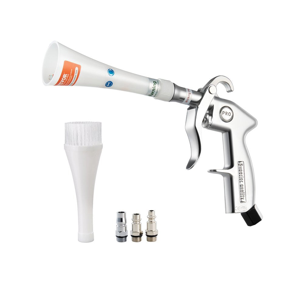 VEVOR Car Cleaning Gun, 6-9.2 Bar High-Pressure Air Blow Gun with 2 Set Nozzles, 360° Rotating Nozzle for Thorough