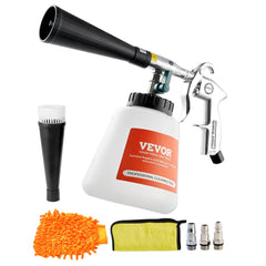 VEVOR Car Cleaning Gun, 6-9.2 Bar High-Pressure Air Blow Gun with 2 Set Nozzles & 1L Liquid Bottle, Vortex Cleaning