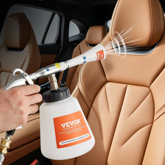 VEVOR Car Cleaning Gun, 6-9.2 Bar High-Pressure Air Blow Gun with 2 Set Nozzles & 1L Liquid Bottle, Vortex Cleaning