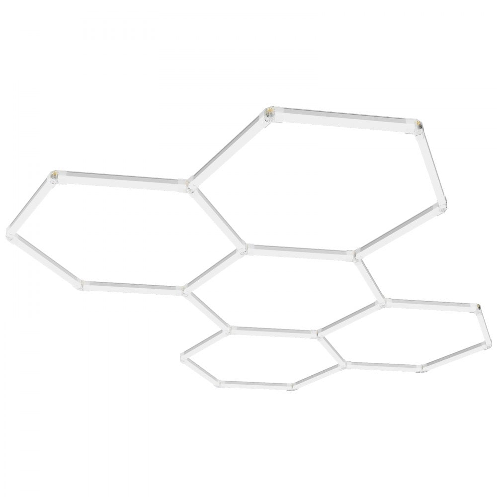 VEVOR Hexagon Garage Lights, 26400LM, 6500K 5 Grid Systems Honeycomb Hexagonal Garage LED Lights, DIY Cool White Car