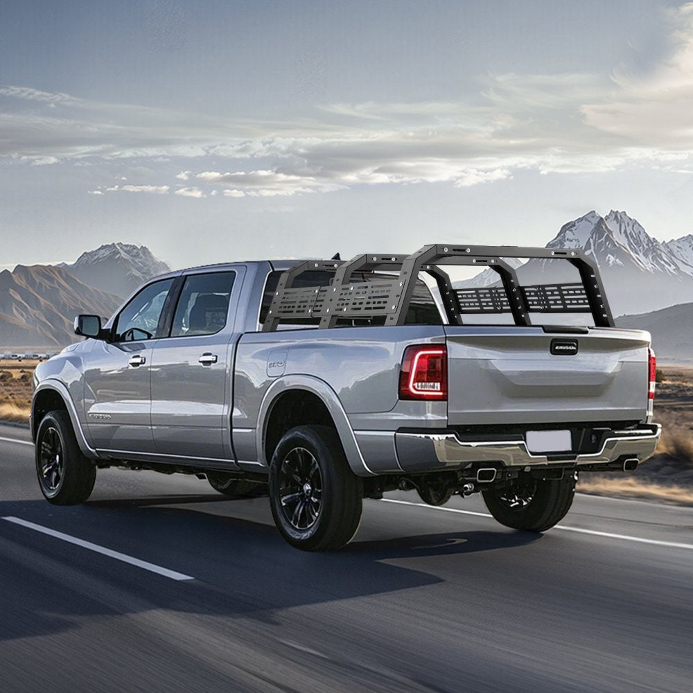 VEVOR Overland Truck Bed Rack, 54.3-68.3 in Width, Adjustable Overland Bed Cargo Rack with Sidebar and 900 lbs Static