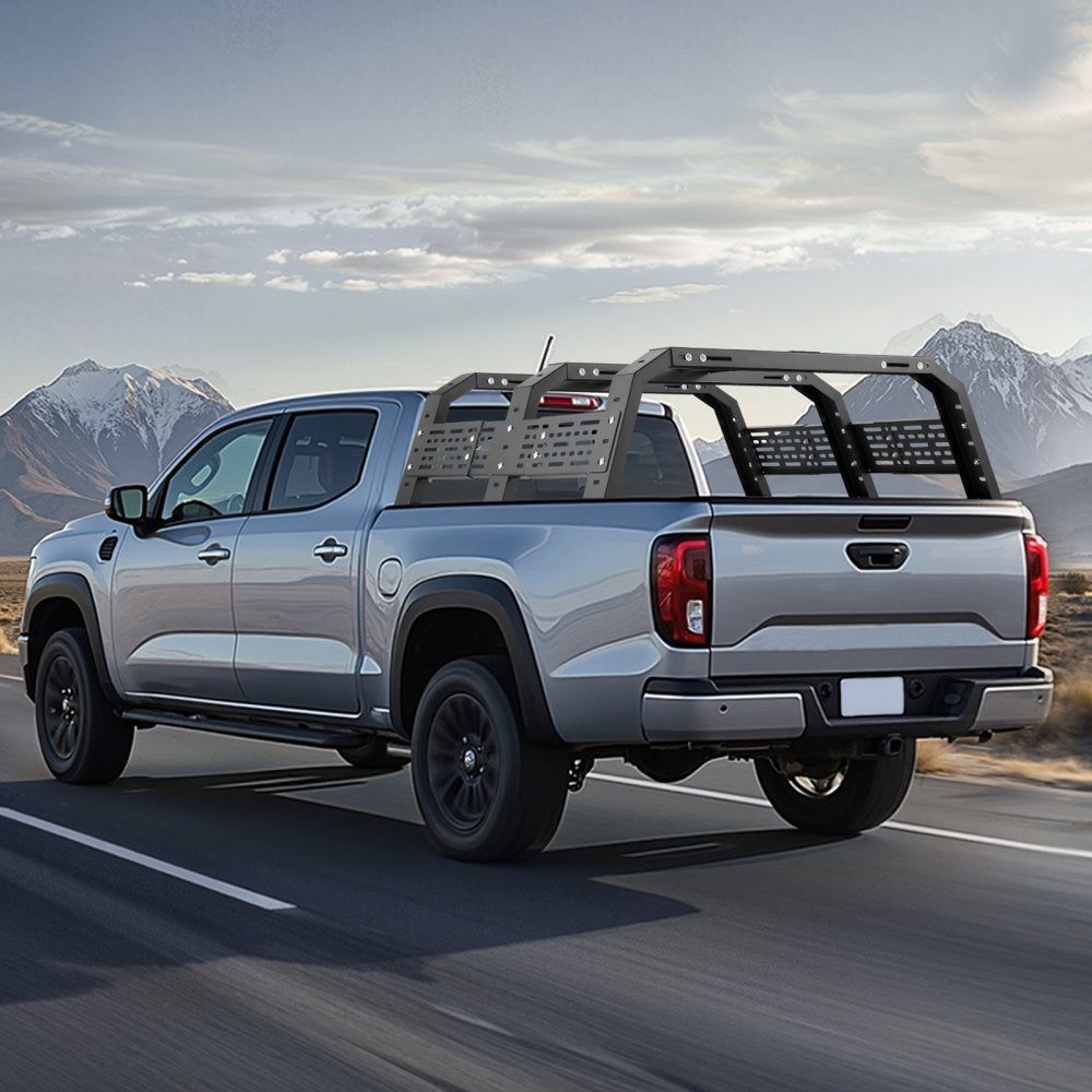 VEVOR Overland Truck Bed Rack, 49.2-67.9 in Width, Adjustable Overland Bed Cargo Rack with Sidebar, 900 lbs Static