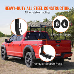 VEVOR Truck Rack, 46-71inch Extendable Truck Ladder Rack, 800 lbs Capacity Steel Ladder Rack for Truck with