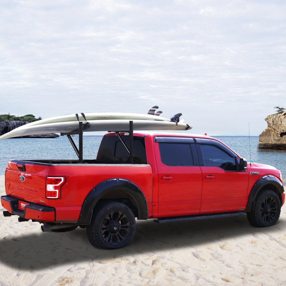 VEVOR Truck Rack, 19-34inch Extendable Truck Ladder Rack, 38.6"-43.6" Adjustable Height, 250 lbs Capacity Steel Ladder