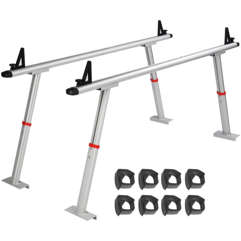 VEVOR Truck Rack, 800 lbs Capacity, 19-34in Adjustable Height, Aluminum Ladder Rack for Truck with 8 Non-Drilling