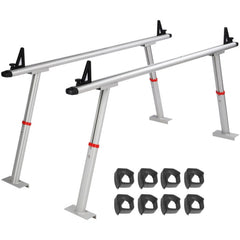 VEVOR Truck Rack, 800 lbs Capacity, 19-34in Adjustable Height, Aluminum Ladder Rack for Truck with 8 Non-Drilling