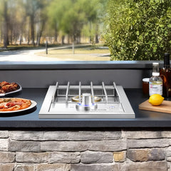 VEVOR Single Grilling Side Burner, 17,000BTU Liquid Propane Side Burner for Outdoor Kitchen, Convertible to Natural
