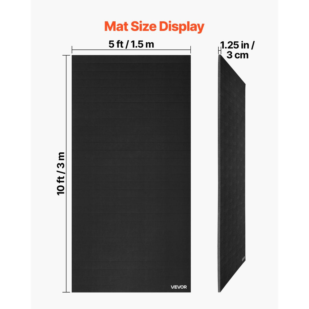 VEVOR 10x5 ft Wrestling Mat, Martial Arts Thick Mat for Home Gym Workouts Exercise, Waterproof PVC Roll-Up Training