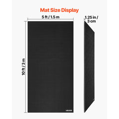 VEVOR 10x5 ft Wrestling Mat, Martial Arts Thick Mat for Home Gym Workouts Exercise, Waterproof PVC Roll-Up Training