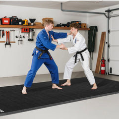 VEVOR 10x5 ft Wrestling Mat, Martial Arts Thick Mat for Home Gym Workouts Exercise, Waterproof PVC Roll-Up Training