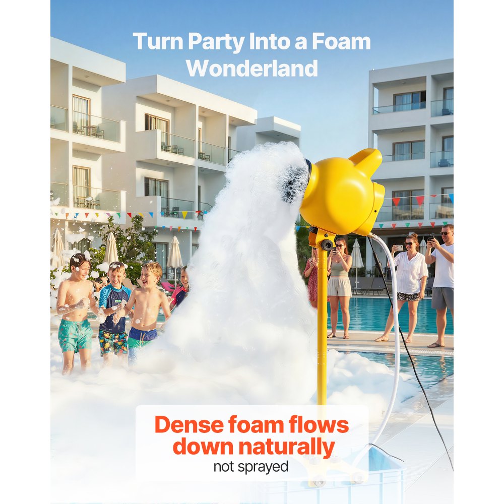 VEVOR Foam Machine, Adjustable Angle Control Foam Cannon Party Machine, Bubble Cannon with 37QT Water Tank, Stable