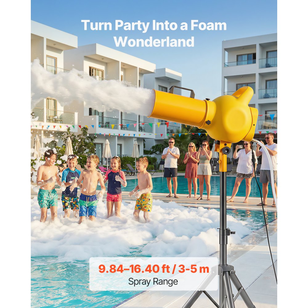 VEVOR Foam Machine, Handheld Spray Foam Cannon Party Machine, Bubble Cannon with Fan & Triangular Structure, Dense