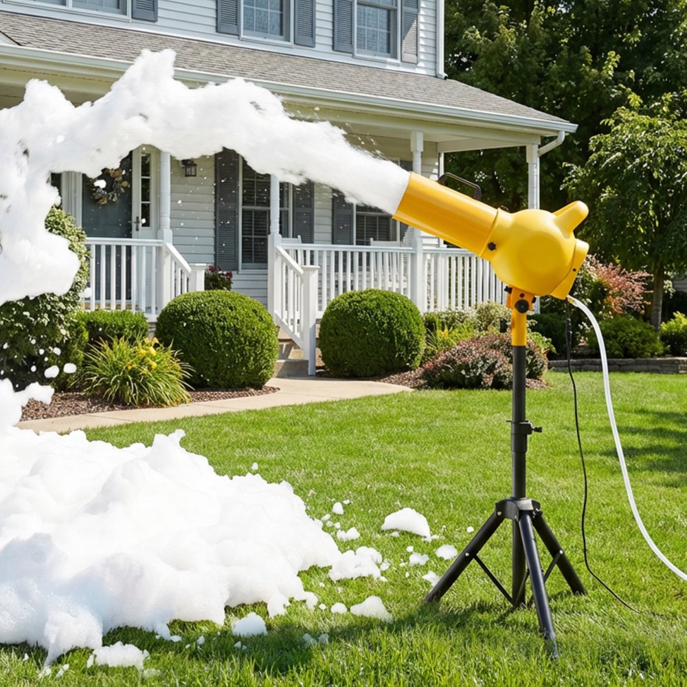 VEVOR Foam Machine, Handheld Spray Foam Cannon Party Machine, Bubble Cannon with Fan & Triangular Structure, Dense