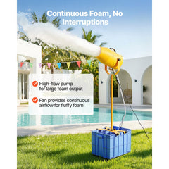 VEVOR Foam Machine, 9.84 to 16.40 ft Spray Distance Foam Cannon Party Machine, Bubble Cannon with 74QT Water Tank