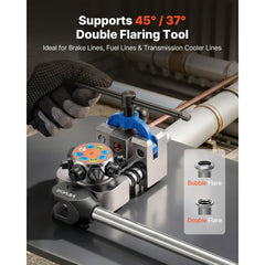 VEVOR Professional Brake Line Flaring Tool, 45 & 37 Degree Double Flare Bubble Flare Tool Kit for 3/16", 1/4", 5/16"