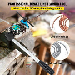 VEVOR Brake Line Flaring Tool, 45 Degree Single, Double, and Bubble Flares for 3/16", 1/4", 5/16" and 3/8" Tube Size