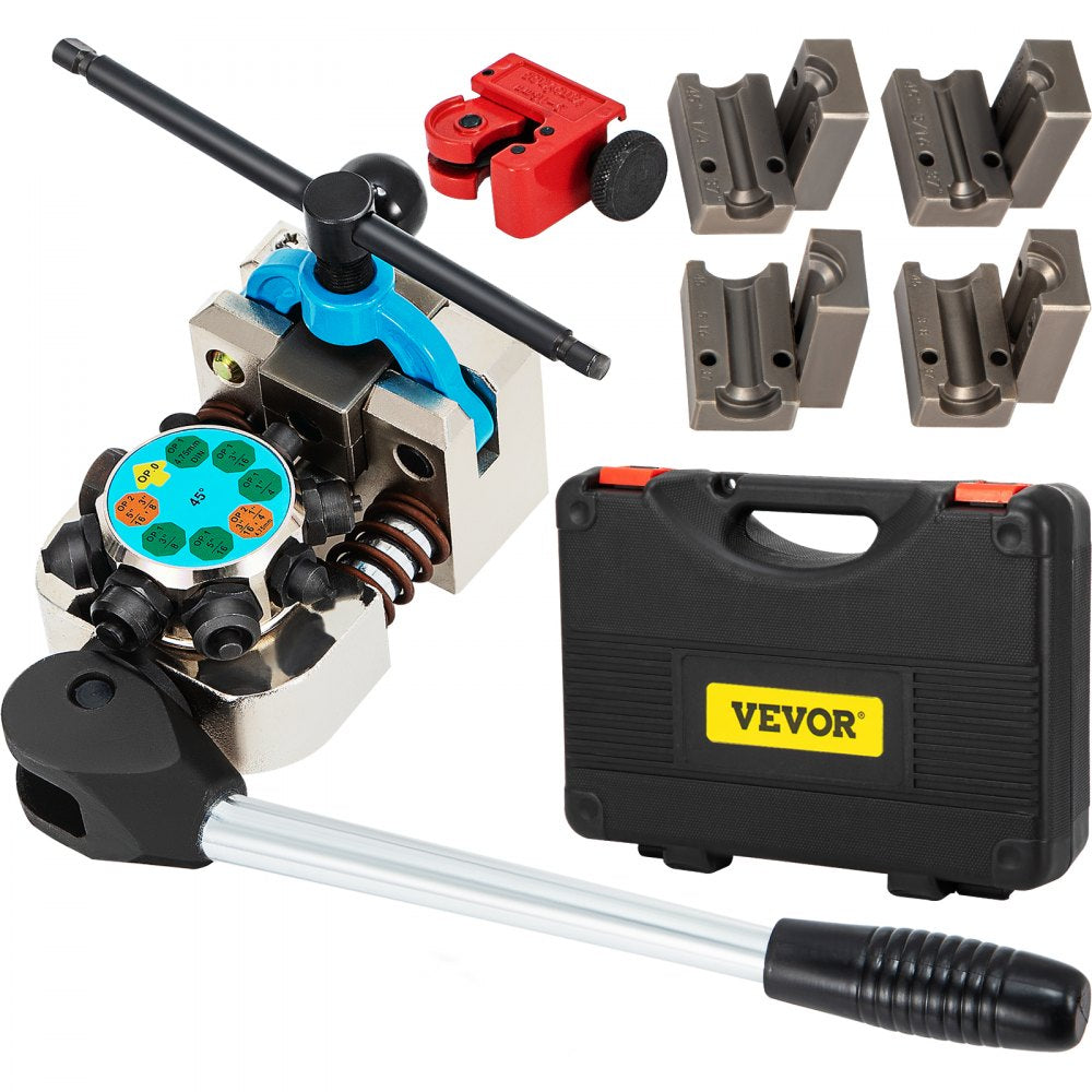 VEVOR Brake Line Flaring Tool, 45 Degree Single, Double, and Bubble Flares for 3/16", 1/4", 5/16" and 3/8" Tube Size