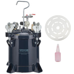 VEVOR 10L/2.5gal Spray Paint Pressure Pot Tank, 70PSI Max Air Paint Pressure Pot, Metal Rack and Leak Repair Sealant