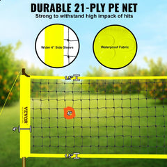 VEVOR Outdoor Portable Volleyball Net System, Adjustable Height Steel Poles, Professional Volleyball Set with PVC