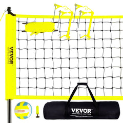 VEVOR Outdoor Portable Volleyball Net System, Adjustable Height Steel Poles, Professional Volleyball Set with PVC
